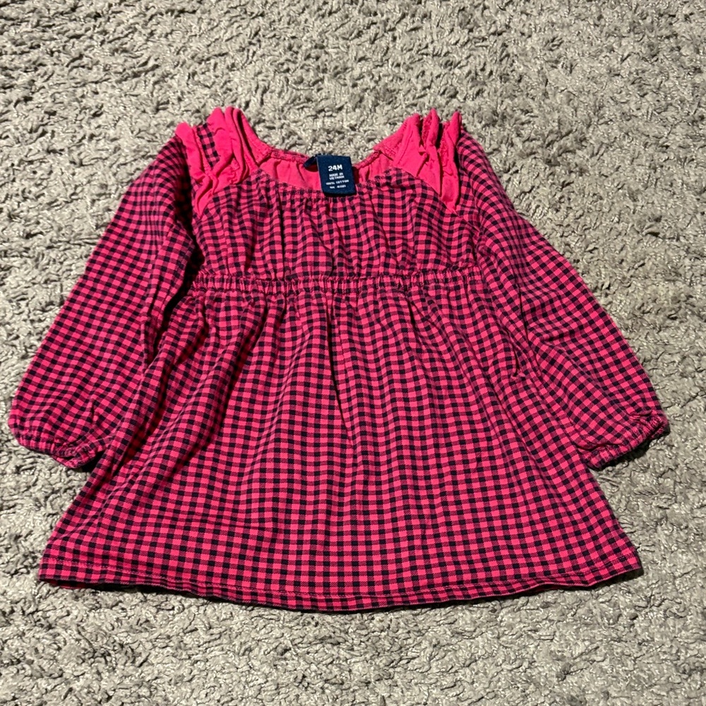 Red and Pink Checkered Baby Outfit - Picture 7 of 8